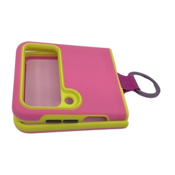 The Perfect Companion: Galaxy Z Flip 4 Wallet Case Bright Neon Pink w Detachable - Picture 7 of 8